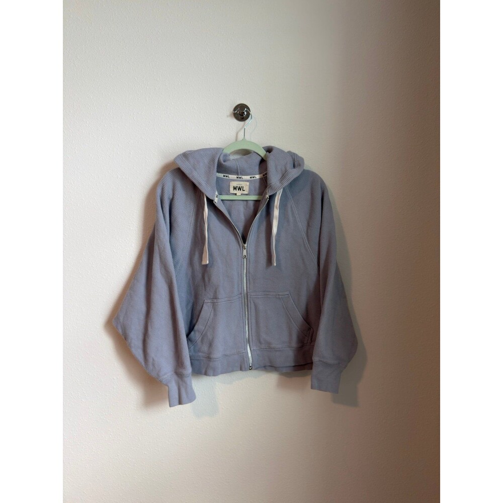 Madewell MWL Waffle Textured Zip Up Hoodie in Dusty Lilac Women’s Size Small